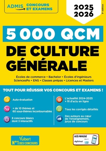 Emprunter 5000 QCM de culture générale. Edition 2025-2026 livre