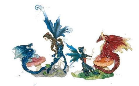 Emprunter LOT DE 2 ELFES AVEC DRAGON - 16 CM livre