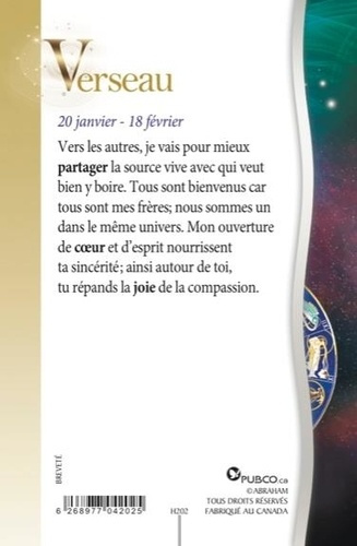 Emprunter CARTE ZODIAQUE - VERSEAU livre