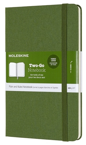 Emprunter Carnet à pages blanches et lignées Two Go moyen - Couverture en tissu verte livre
