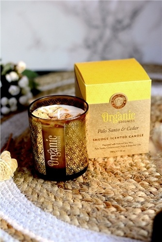 Emprunter BOUGIE PARFUMEE ORGANIC PURIFICATION PALO SANTO ET CEDRE 200 GRS livre