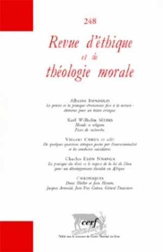 Emprunter Revue d'éthique et de théologie morale N° 248, Mars 2008 livre