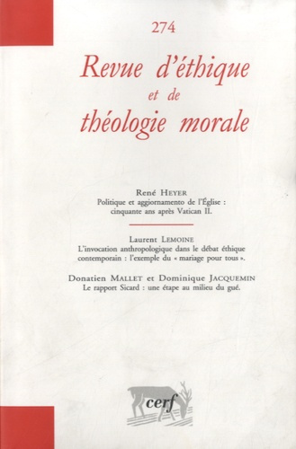 Emprunter Revue d'éthique et de théologie morale N° 274, juin 2013 livre