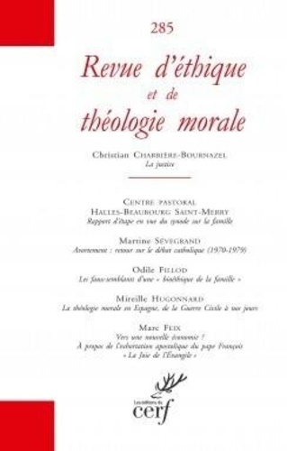 Emprunter Revue d'éthique et de théologie morale N° 285, septembre 2015 livre