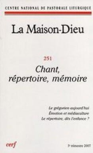 Emprunter La maison-dieu numero 251 chant, repertoire, memoire livre