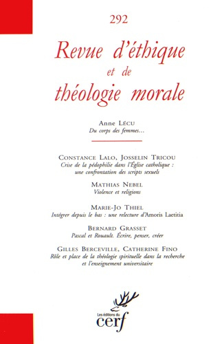 Emprunter Revue d'éthique et de théologie morale N° 292, décembre 2016 livre