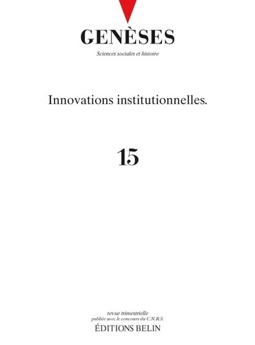 Emprunter Genèses N° 15 : Innovations institutionnelles livre