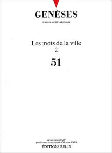 Emprunter Genèses N° 51 : Les mots de la ville 2 livre