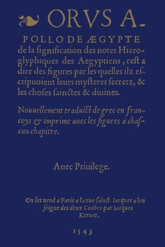 Emprunter De la signification des notes hiéroglyphiques des Egyptiens livre