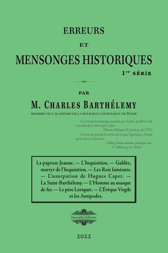 Emprunter Erreurs et mensonges historiques. Série 01 livre