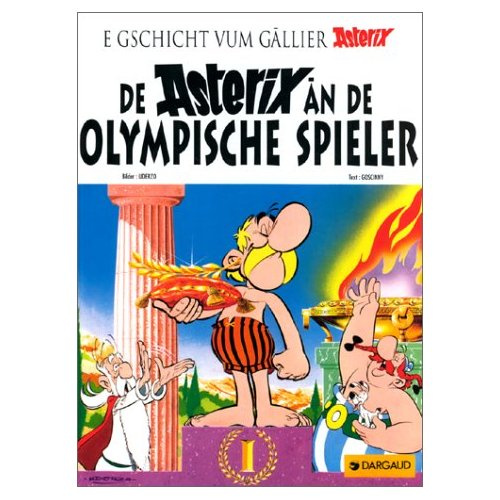 Emprunter De Asterix an de Olympishe spieler -Alsacien livre