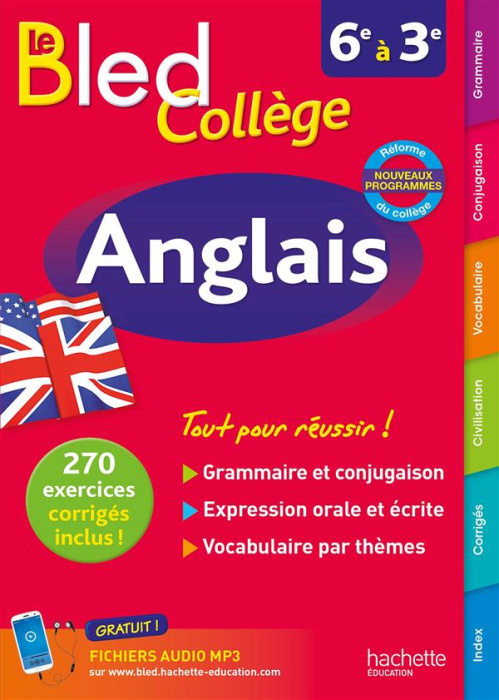 Emprunter Anglais 6e à 3e Le Bled Collège. Edition 2016 livre