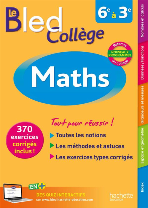 Emprunter Maths 6e à 3e Le Bled Collège. Edition 2016 livre