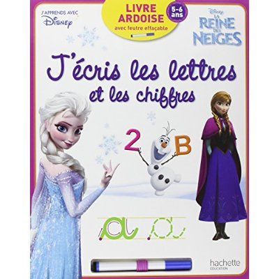 Emprunter J'ecris les lettres et les chiffres avec la reine des neiges. Contient : 1 ardoise livre