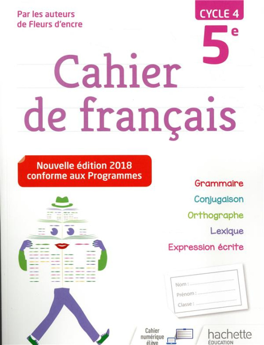 Emprunter Cahier de français 5e cycle 4. Edition 2018 livre