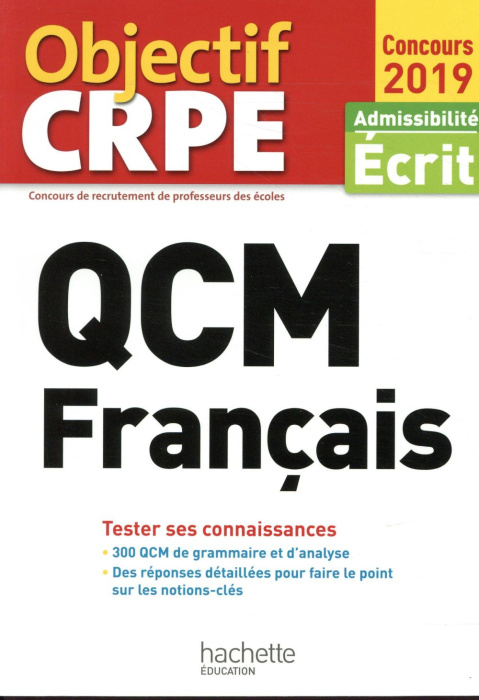 Emprunter Qcm français. Admissibilité Ecrit, Edition 2019 livre
