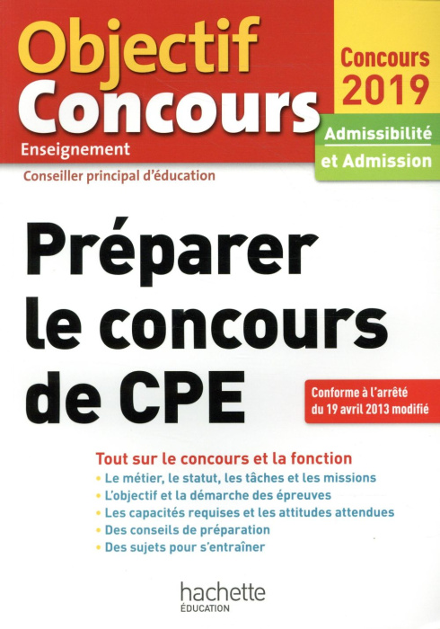 Emprunter Préparer le concours de CPE. Admissibilité et admission, Edition 2019 livre
