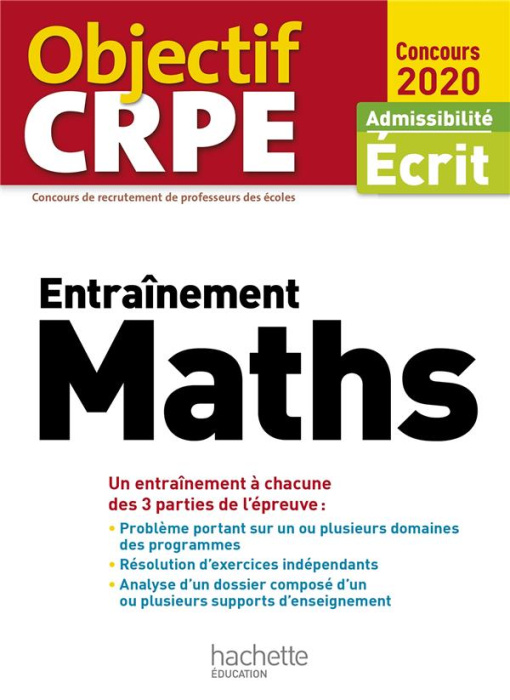 Emprunter Entraînement Maths. Admissibilité écrit, Edition 2020 livre