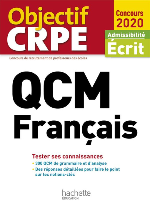 Emprunter QCM Français. Admissibilité Ecrit, Edition 2020 livre