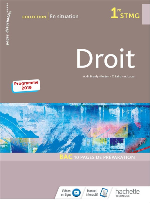 Emprunter Droit 1re STMG En situation. Edition 2019 livre