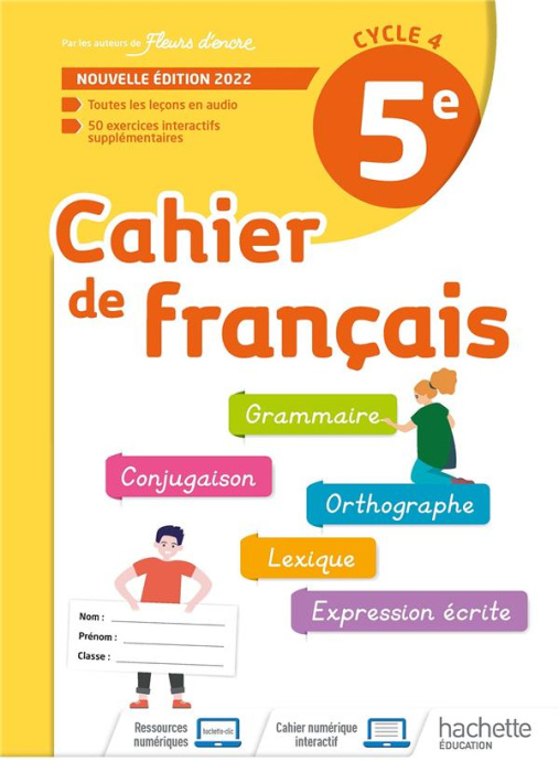 Emprunter Cahier de français 5e. Edition 2022 livre