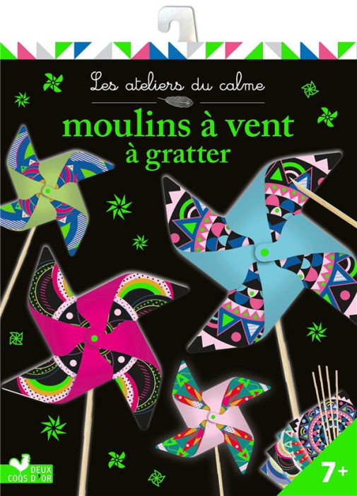 Emprunter Moulins à vent à gratter. Avec 4 cartes à gratter, 4 tiges en bois, 4 attaches en plastique et 1 sty livre