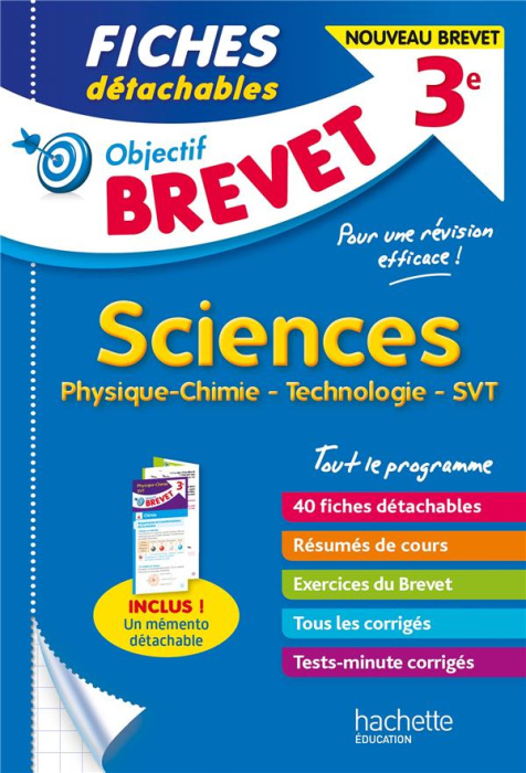 Emprunter Fiches détachables Sciences 3e. Physique-chimie, technologie, SVT, Edition 2021 livre