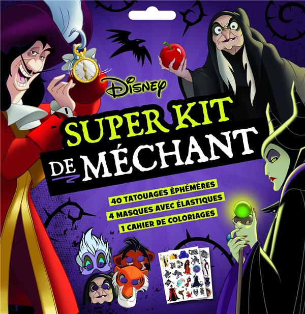 Emprunter Super kit de méchants Disney. Avec 40 tatouages éphémères, 4 masques avec élastiques et 1 cahier de livre