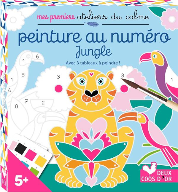 Emprunter Peinture au numéro Jungle. Avec 3 tableaux de peinture au numéro ; des palettes de peinture sur papi livre