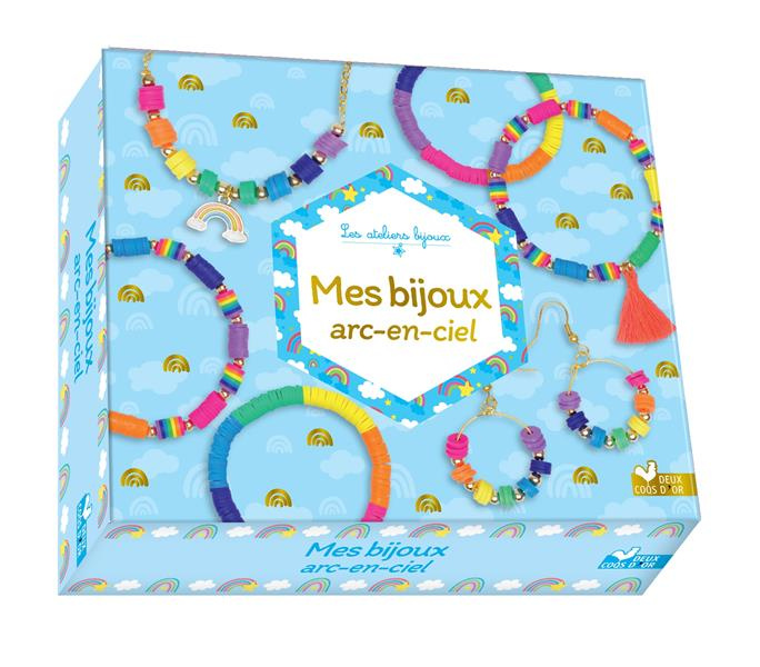 Emprunter Mes bijoux arc-en-ciel. Avec 1 breloque émaillée ; des perles dorées ; 1 pompom ; 1 fermoir ; des an livre