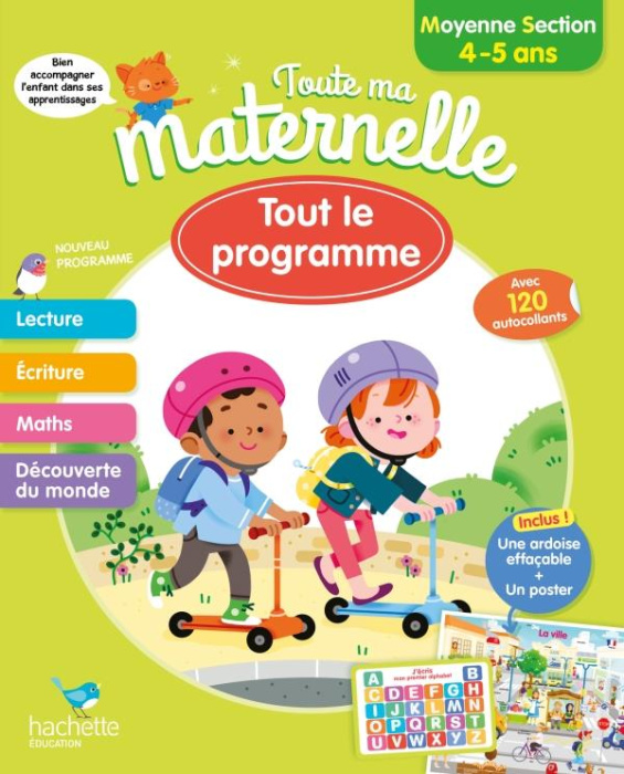 Emprunter Tout le programme Moyenne section. Avec 120 autocollants, une ardoise effaçable et un poster livre