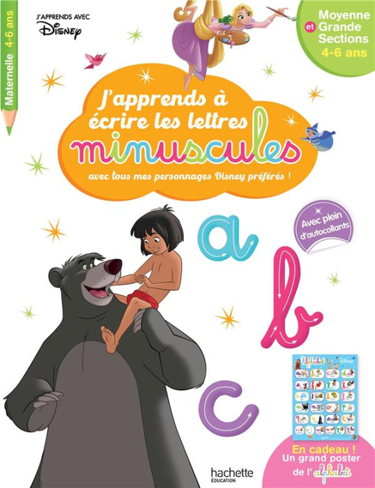 Emprunter J'apprends à écrire les lettres minuscules avec tous mes personnages Disney préférés ! Moyenne et Gr livre