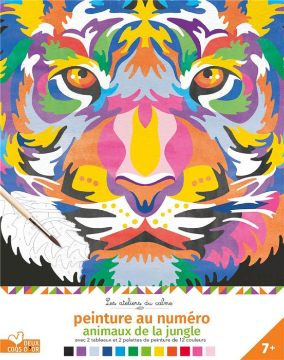 Emprunter Peinture au numéro Animaux de la jungle. Avec 2 tableaux et 2 palettes de peinture de 12 couleurs livre
