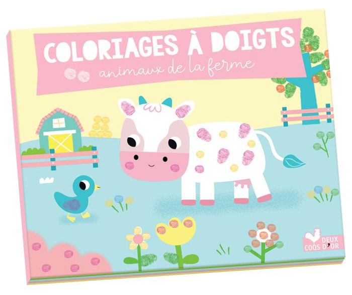 Emprunter Coloriages à doigts Animaux de la ferme. Coffret avec un cahier de 10 grandes scènes à compléter ave livre