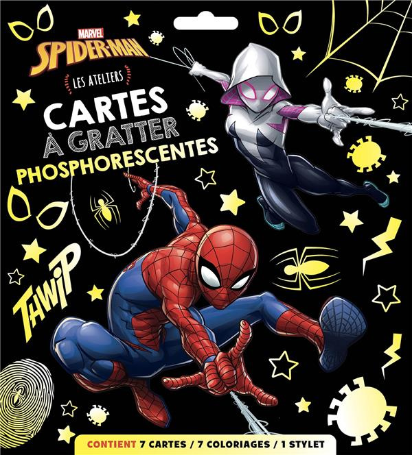 Emprunter Cartes à gratter phosphorescentes Spider-Man. Les Ateliers. Avec 7 cartes, 7 coloriages et 1 stylet livre