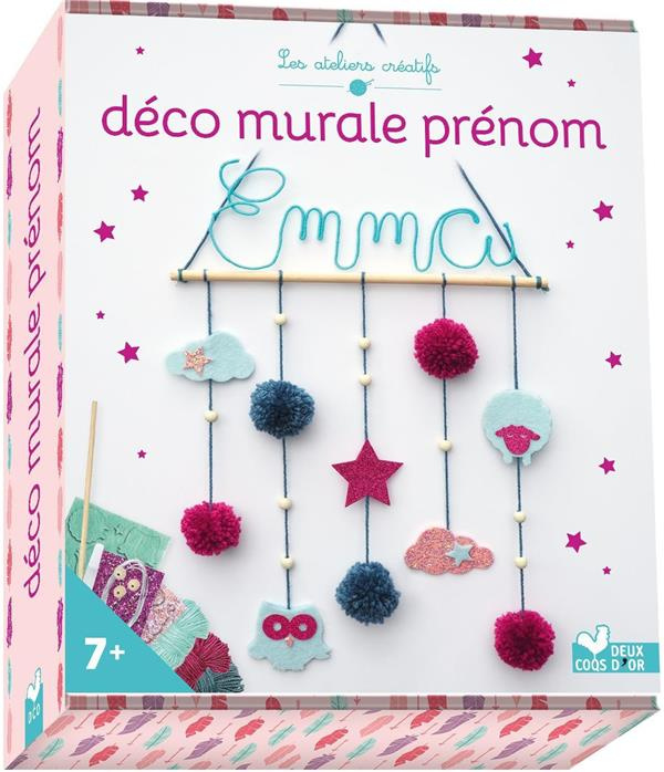 Emprunter Déco murale prénom. Avec 6 pelotes, du fil d'aluminium, 2 coupons pailletés, de la feutrine, 2 cercl livre