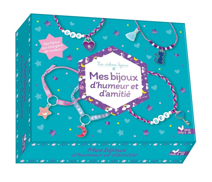 Emprunter Mes bijoux d'humeur et d'amitié. Coffret avec 1 pompon, des perles, 5 breloques qui changent de coul livre