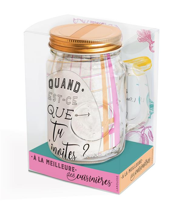 Emprunter A la meilleure des cuisinières. Coffret avec 1 joli bocal pour votre cuisine, 1 carnet de recettes à livre