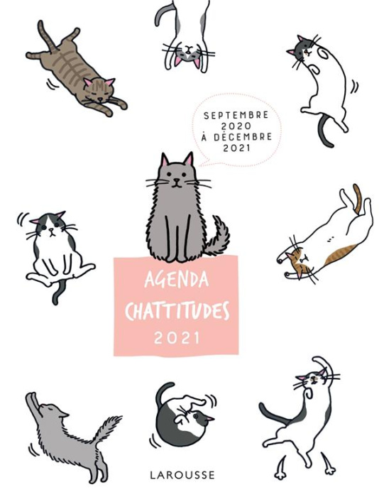 Emprunter Agenda Chattitudes. Septembre 2020 à décembre 2021. Avec 1 grande pochette zippée, 1 bloc à messages livre