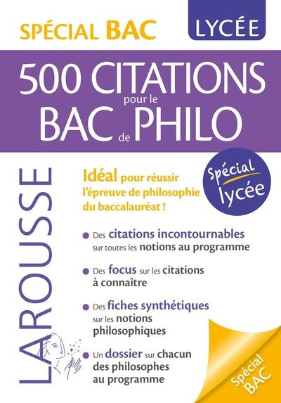 Emprunter 500 citations pour le bac de philo. Spécial lycée livre
