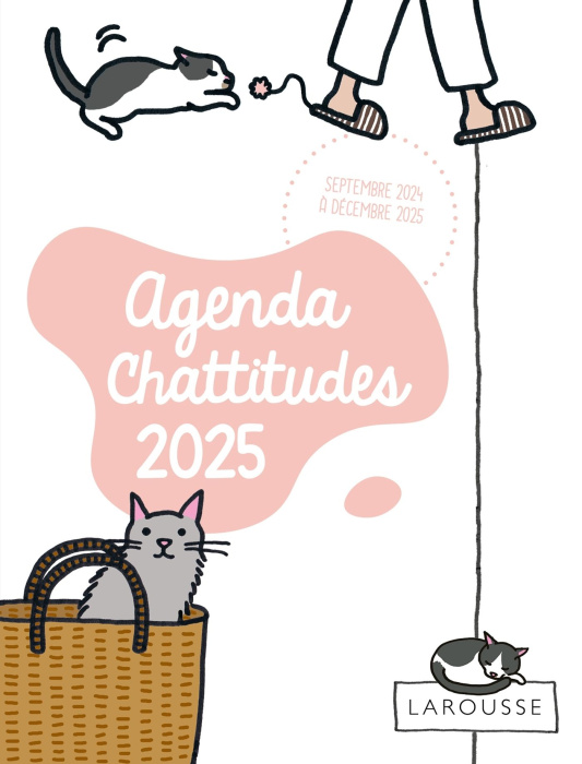 Emprunter Agenda Chattitudes. Septembre 2024 à décembre 2025 - Avec 1 grande pochette zippée, 1 bloc à message livre