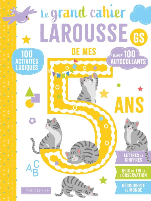 Emprunter Le grand cahier Larousse de mes 5 ans GS. 100 activités ludiques, avec 100 autocollants livre
