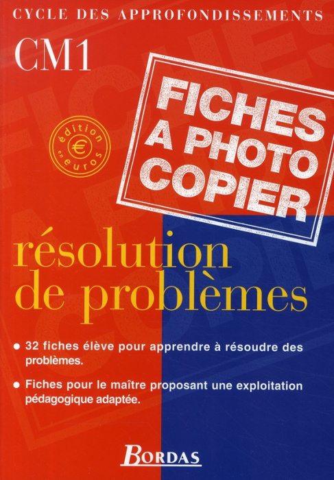 Emprunter Résolution de problèmes CM1. Fiches à photocopier livre