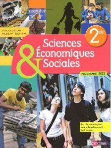 Emprunter Sciences Economiques et Sociales 2nd. Programme 2010 livre