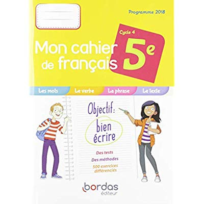 Emprunter Français 5e Cycle 4 Mon cahier de français. Cahier de l'élève, Edition 2019 livre