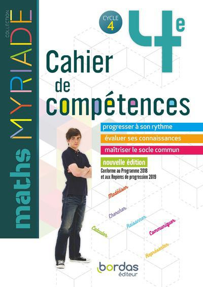 Emprunter Maths 4e Myriade Cycle 4. Cahier de compétences, Edition 2019 livre