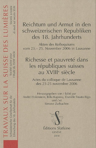 Emprunter RICHESSE ET PAUVRETE DANS LES REPUBLIQUES SUISSES AU XVIIIE SIECLE. ACTES COLLOQUE livre