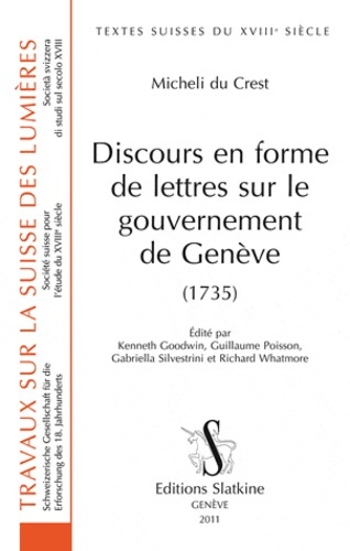 Emprunter DISCOURS EN FORME DE LETTRES SUR LE GOUVERNEMENT DE GENEVE (1735) livre