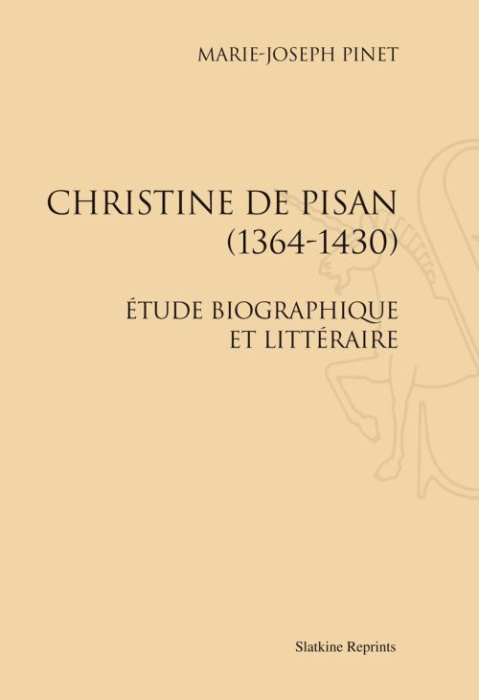Emprunter CHRISTINE DE PISAN (1364-1430). ETUDE BIOGRAPHIQUE ET LITTERAIRE. (1927). livre
