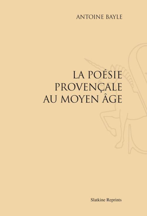 Emprunter POESIE PROVENCALE AU MOYEN AGE. (1876) livre